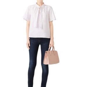 Rebecca Taylor poplin flutter sleeve top